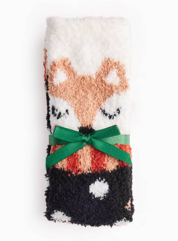 Fox Print Cosy Socks 2 Pack 4-8